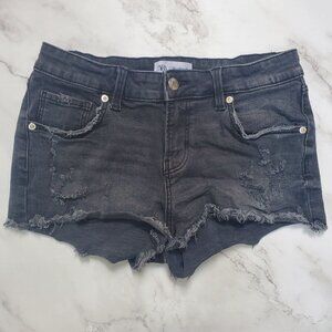 Zara Black Distressed Denim Jean Shorts Women's 4